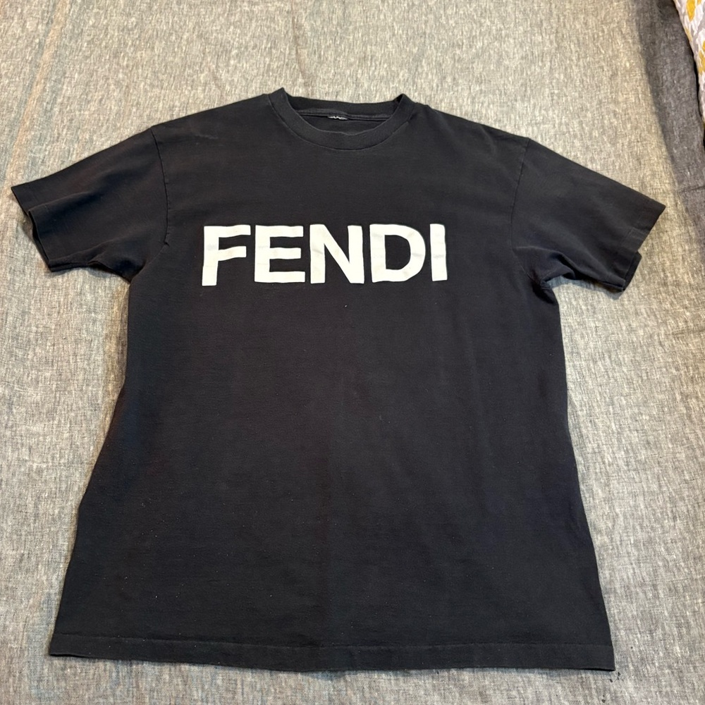 Vintage Fendi Black Tee Single Stitch